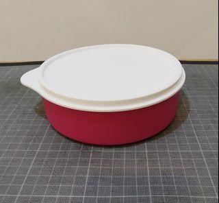 Tupperware large handy bowl pink tutup putih