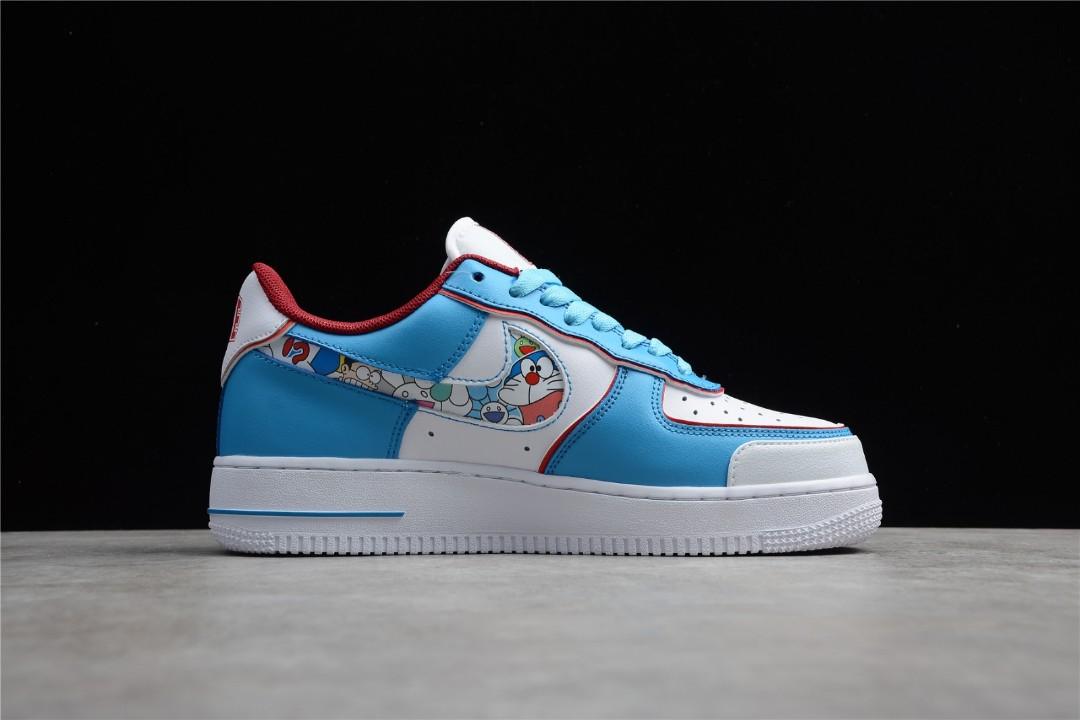 Doraemon x Nike Air Force 1 Low Custom White Blue Yellow - SoleSnk