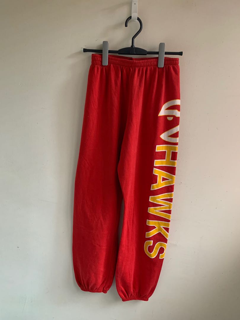Vintage 90s red sweatpants NBA Atlanta 