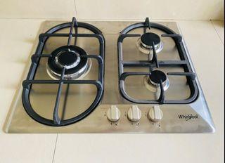 Whirlpool 60 cm 3 Gas Burners, Cast Iron Pan Support, Built in Hob AKC630C IX  (Stainless Steel) PROMO SALE!!!
