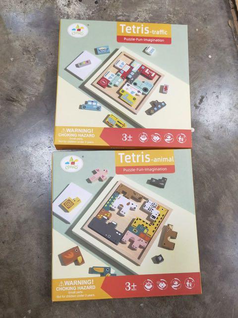 Wooden Tetris Puzzle (Category: Board Games & Puzzles) located in Quezon City. Submitted by tanyachoa (Listing ID 1120435505, Image 2). Description: 2 Variations: 🎈Transportation 🎈Animals.