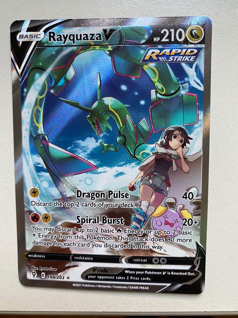 WTT/WTS Rayquaza V alternate art card tcg evolving skies, Hobbies
