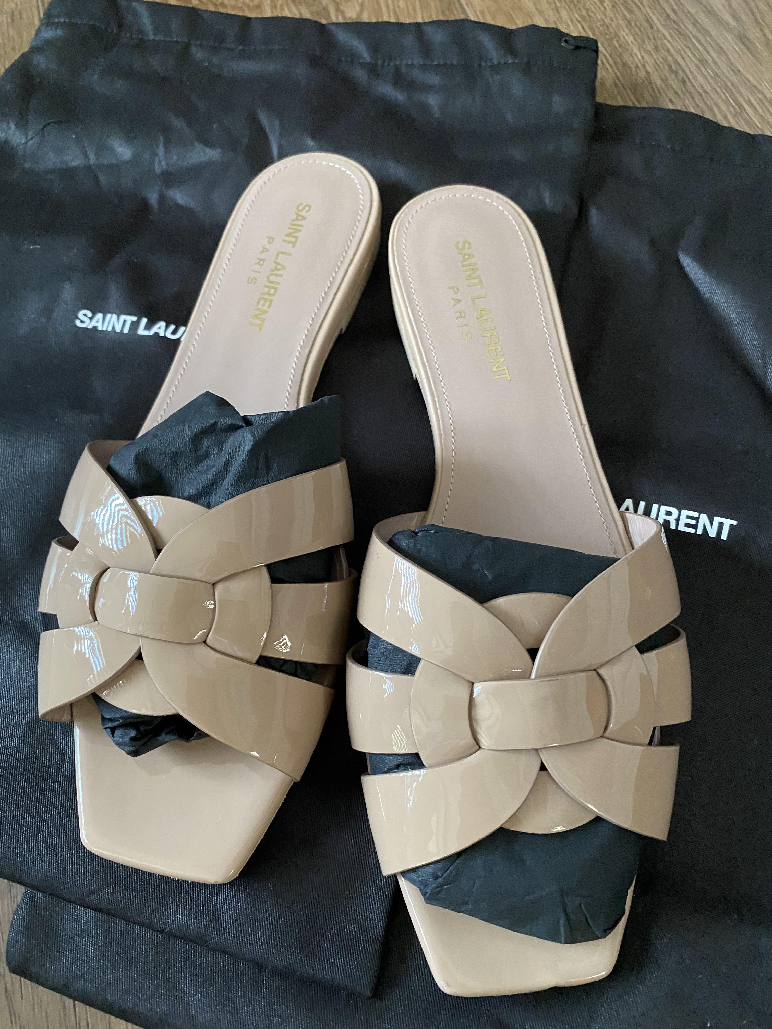 Saint Laurent Women's Tribute Stud Embellished Flat Sandals | Bloomingdale's
