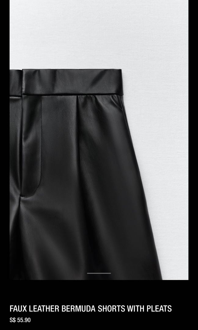 Zara faux leather shorts, Women's 