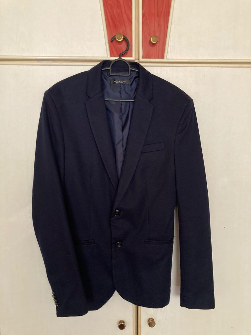 navy blue coat zara