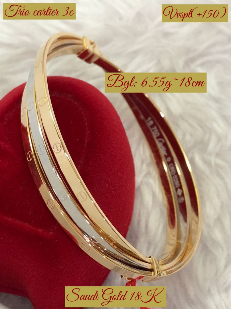 Cartier tri color bangle discount