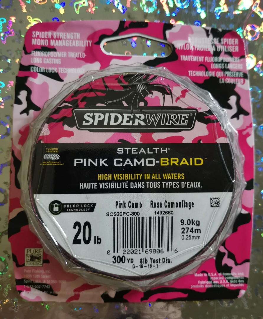 ($40 each Deal) Spiderwire Stealth Pink Camo-braid (20lbs) / (40lbs)
