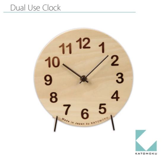 日本直送 KATOMOKU 兩用鐘dual use clock (km-47) made in japan, 傢俬＆家居, 家居裝飾, 時鐘 ...