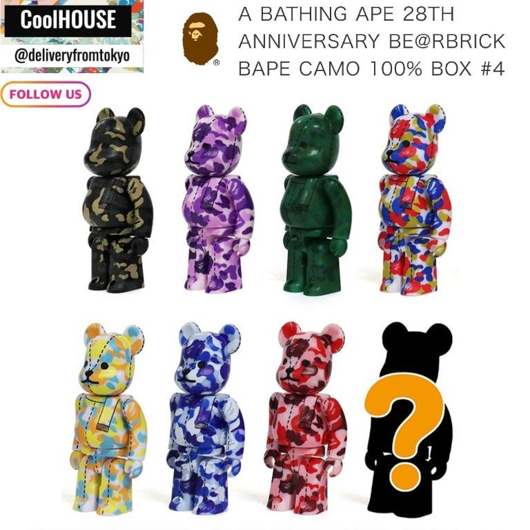A BATHING APE 28TH ANNIVERSARY BE@RBRICK BAPE CAMO 100% BOX