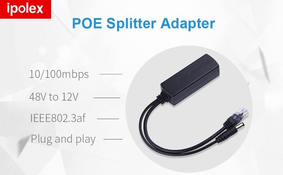 DC 5V 9V 12V Power Output ANVISION Active Gigabit PoE Splitter Adapter with Multi-Size Tips IEEE 802.3af Compliant for IP Camera AP Voip Phone and More 