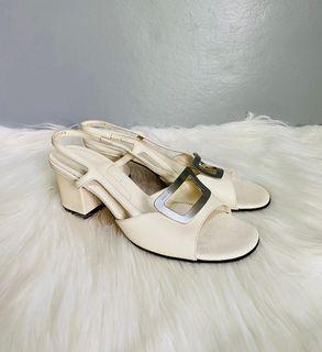 Bally Veronis White Leather Heels Sandals