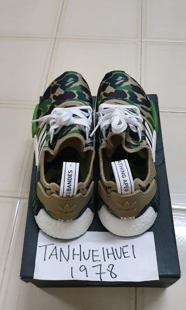 Adidas A Bathing Ape x NMD_R1 'Olive Camo' | Green | Men's Size 8