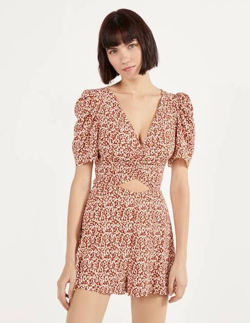 Bershka Cutout Playsuit, Fesyen Wanita 