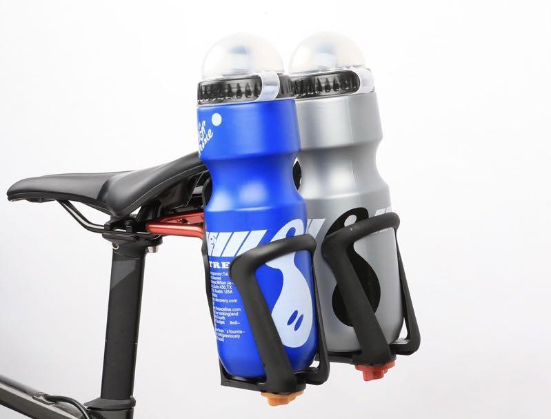 Bicycle Seat Rack Bike Saddle Back Double Water Bottle Holder Cage Adapter
