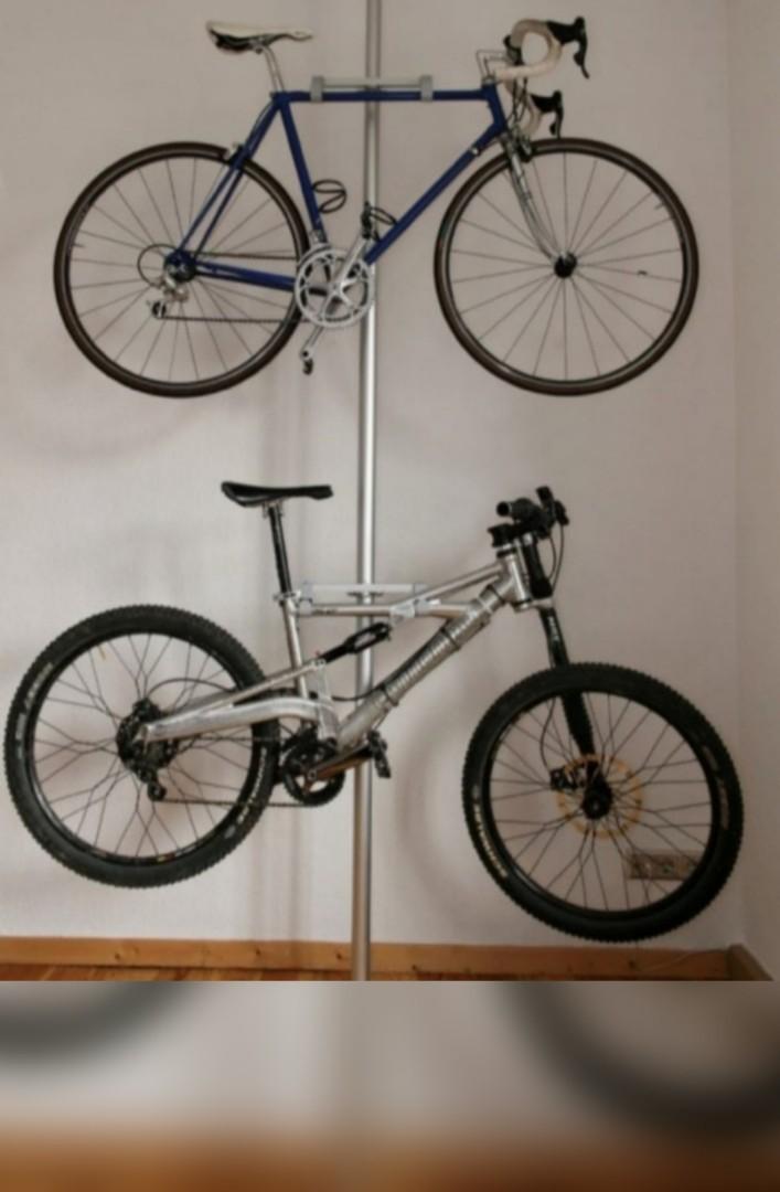 In Stock Bicycle Vertical Stand indoor parking Bicycle Rack for 2 bikes Dual Bicycle Tower Rack