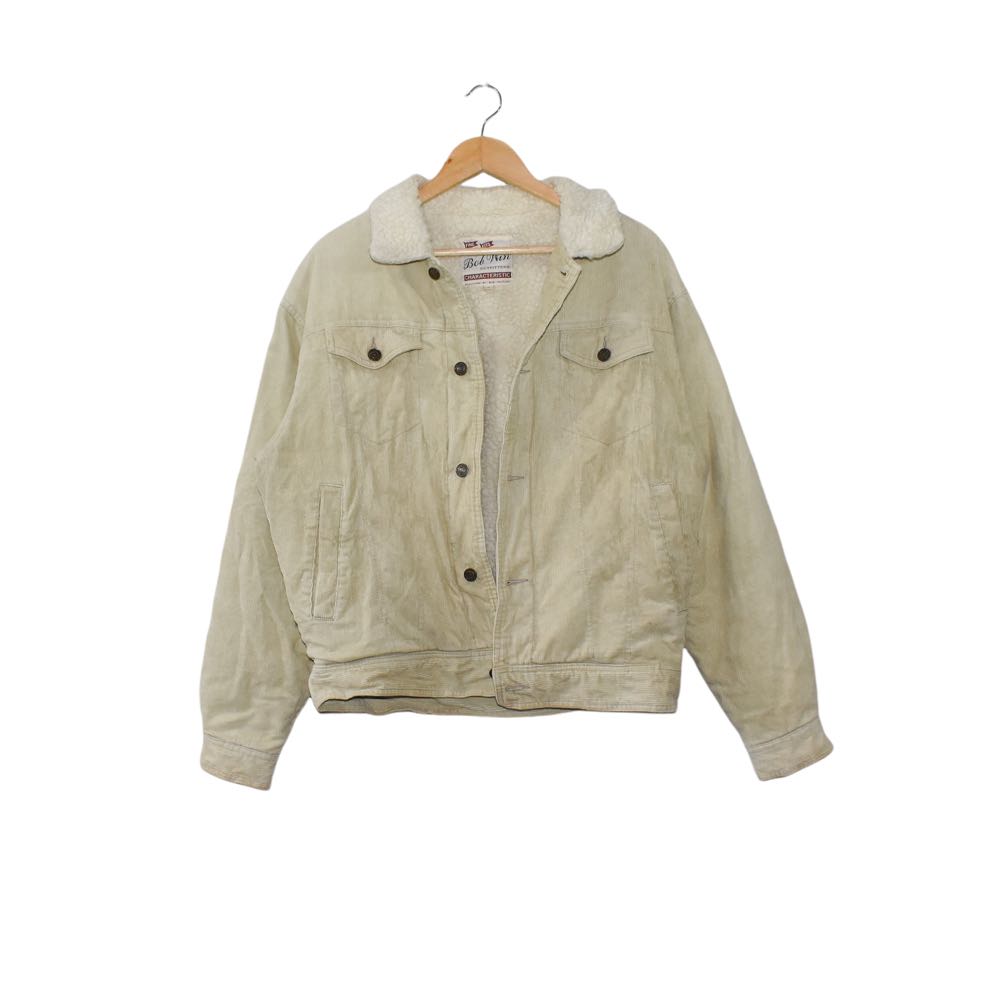 BOB WIN CREAM CORDUROY SHERPA JACKET 