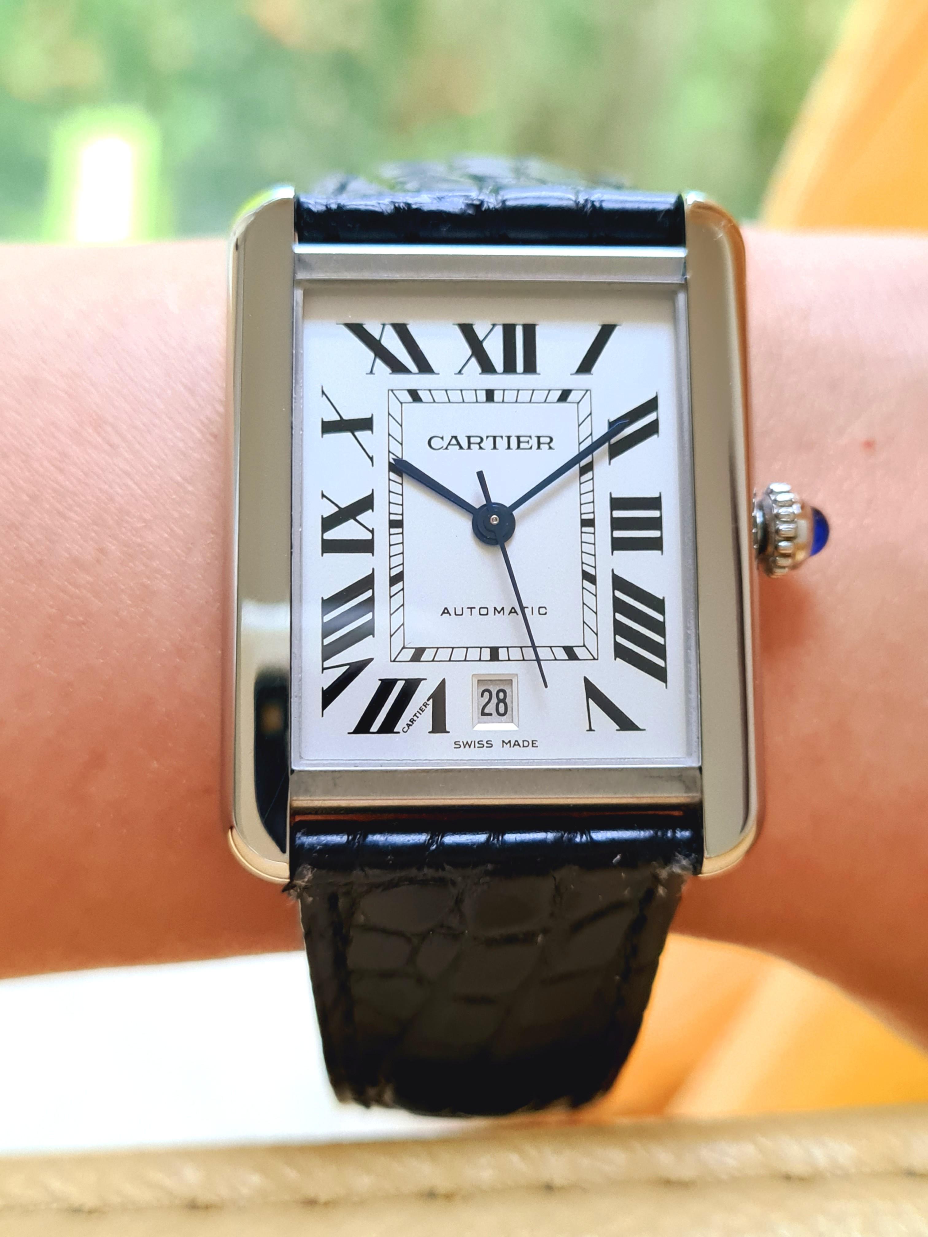 Cartier tank solo xl steel sale