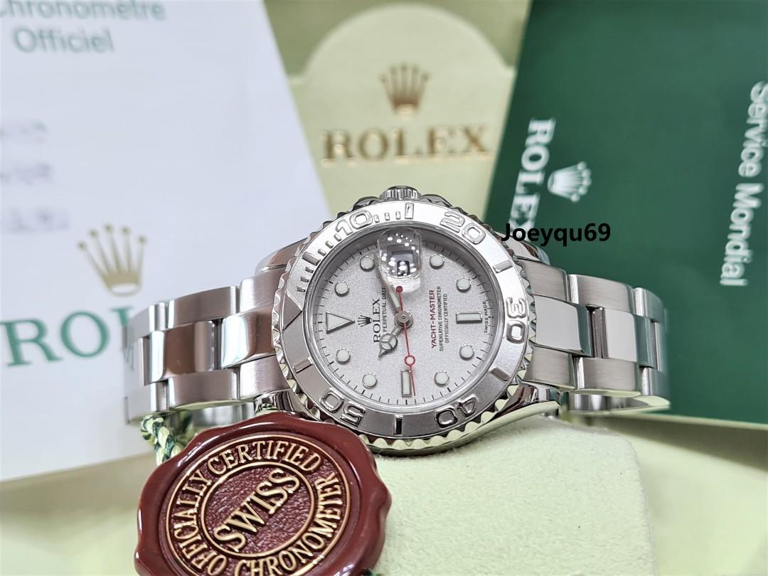 CERT BOX Rolex Yacht Master 29mm Platinum bezel Dial 169622 Auto