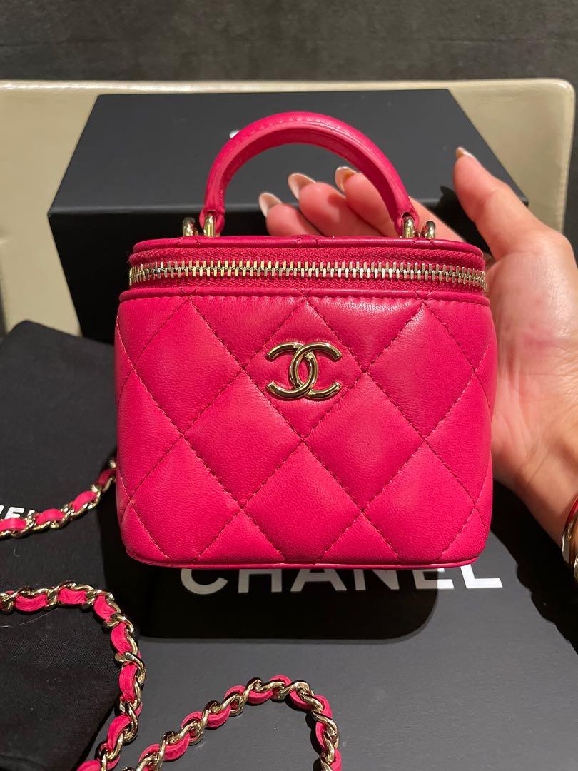 Chanel Mini Top Handle Vanity With Chain Light Pink Lambskin Gold Hard –  Coco Approved Studio