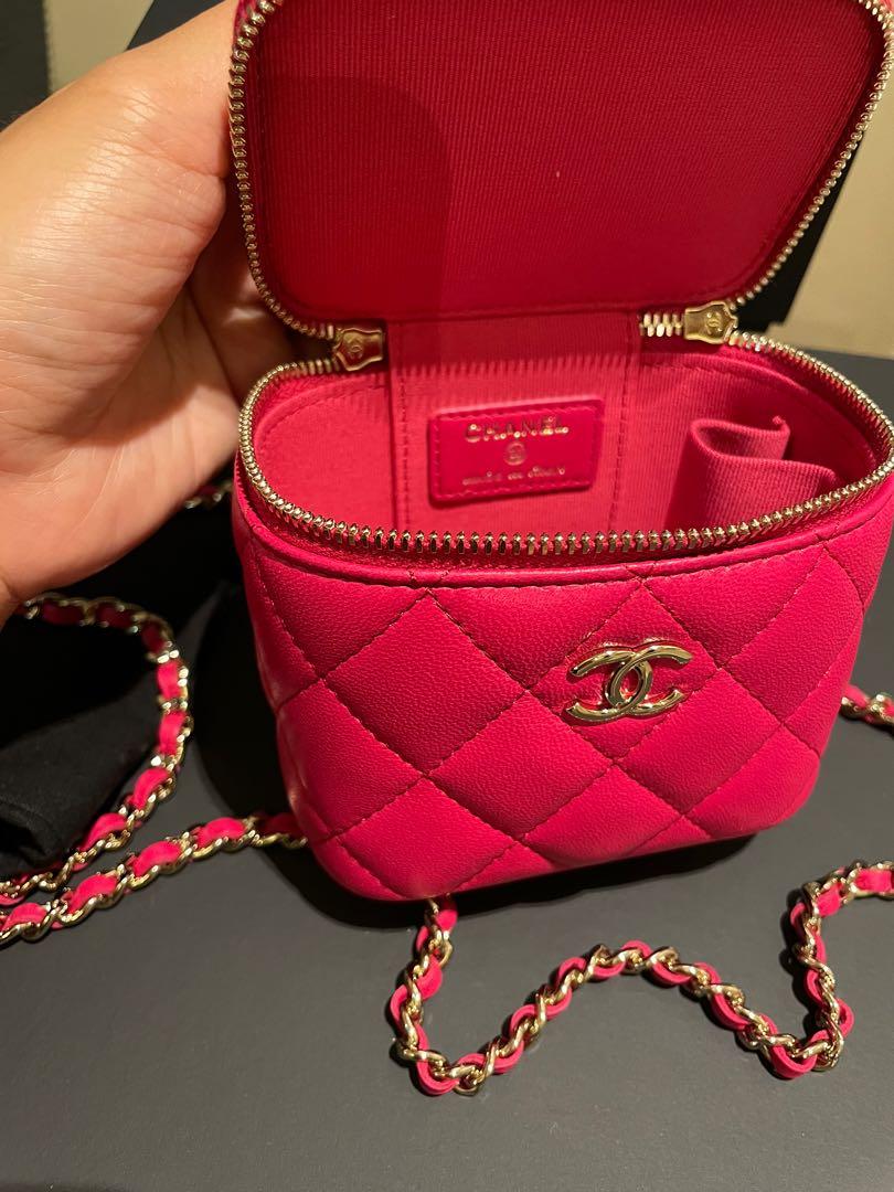 Chanel 21A Mini Vanity Top Handle with Chain Hot Pink, Women's Fashion, Bags  & Wallets, Cross-body Bags on Carousell