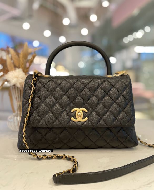 Chanel Coco Handle Medium Quilted Black Caviar Ghw series 23/2017