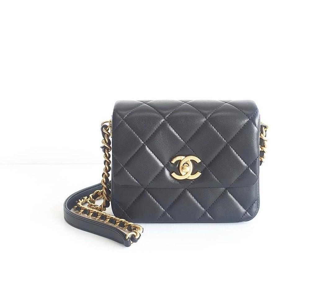 Chanel Calfskin Quilted Logo Flap Black Clearance  anuariocidoborg  1689674136
