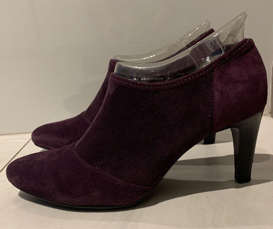 ECCO Alicante suede shoes (deep purple colour), Women's Fashion ...