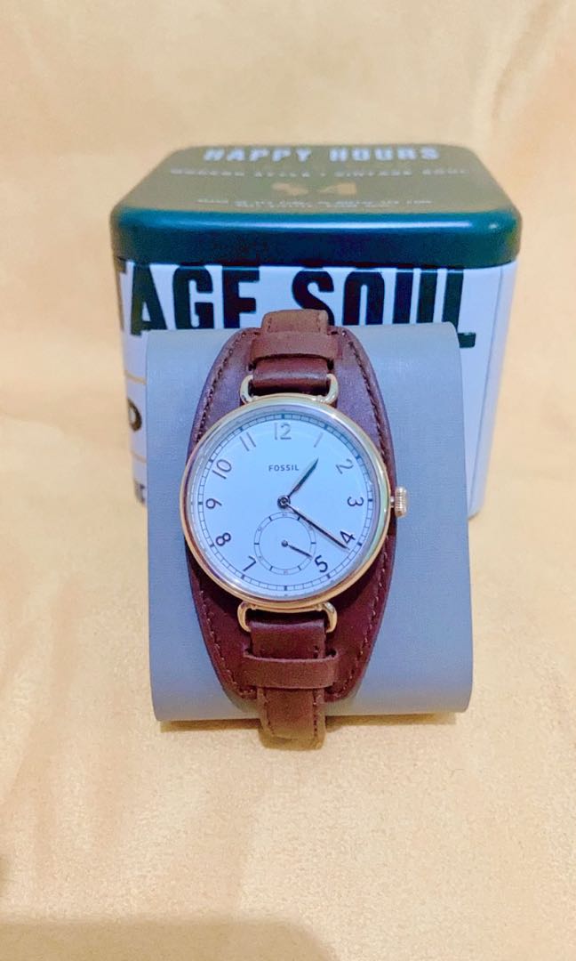 Fossil Josey Three-Hand Brown Leather 