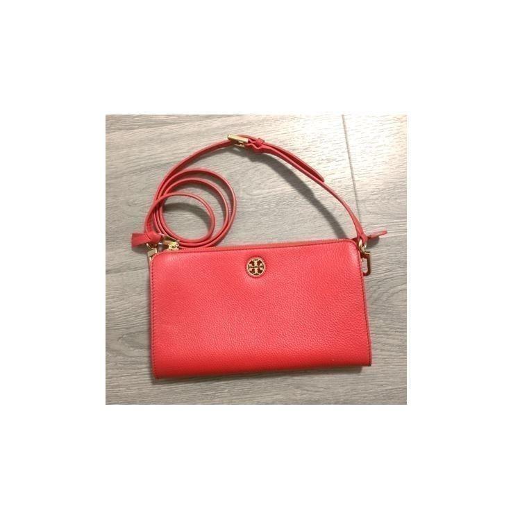 Free Mail Tory Burch Brody Pebbled Wallet Crossbody in Samba