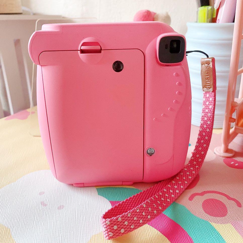 Pink Polaroid Instax Mini 9 Instant Film Camera Flamingo pink carry strap  rare