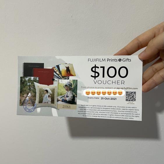 Fujifilm Prints & Gifts 100 voucher expiring 31 Oct 2021, Tickets