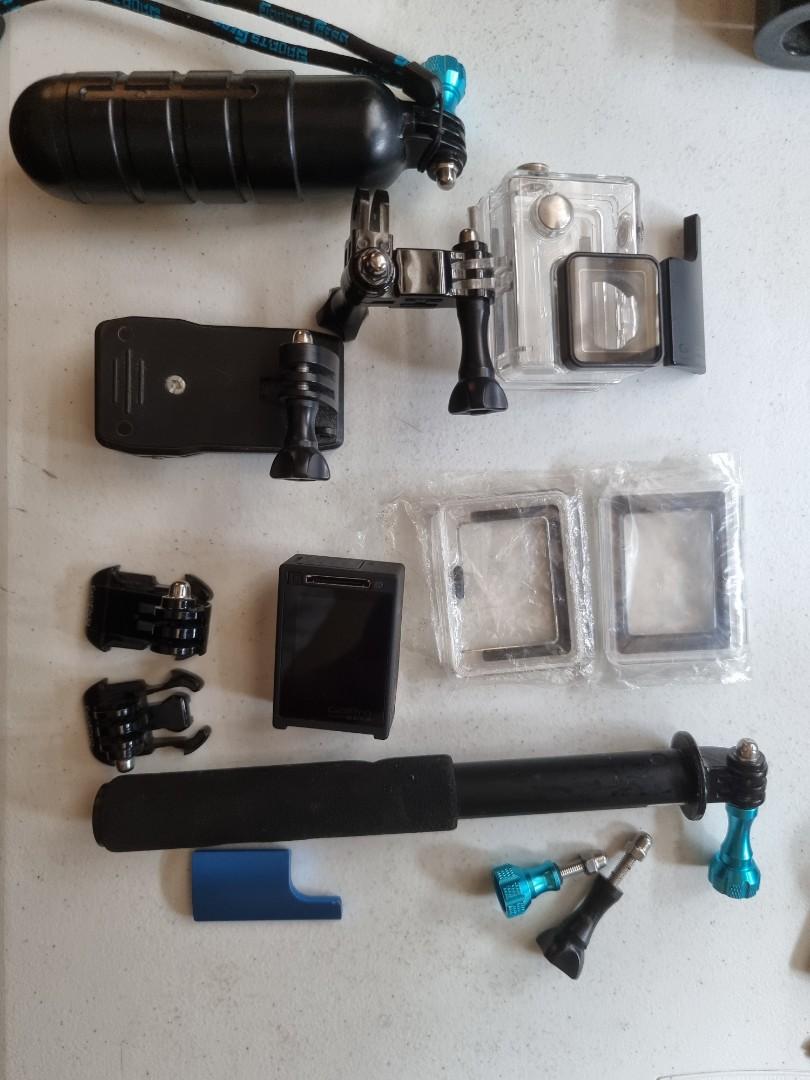Go Pro Hero 4 silver edition (Category: Cameras) located in Taguig. Submitted by richardrr_24 (Listing ID 1117050065, Image 2). Description: Go pro hero 4 silver edition No issues, no scratches in very good working condition all accessories included in picture +2 battery, charger memory card not included ready to use RFS: Decluttering, not used anymore BGC, Taguig MM area only.
