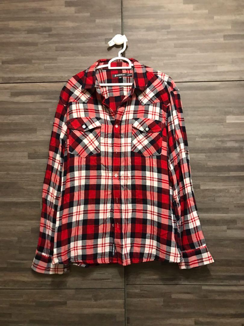 white chequered flannel shirt 