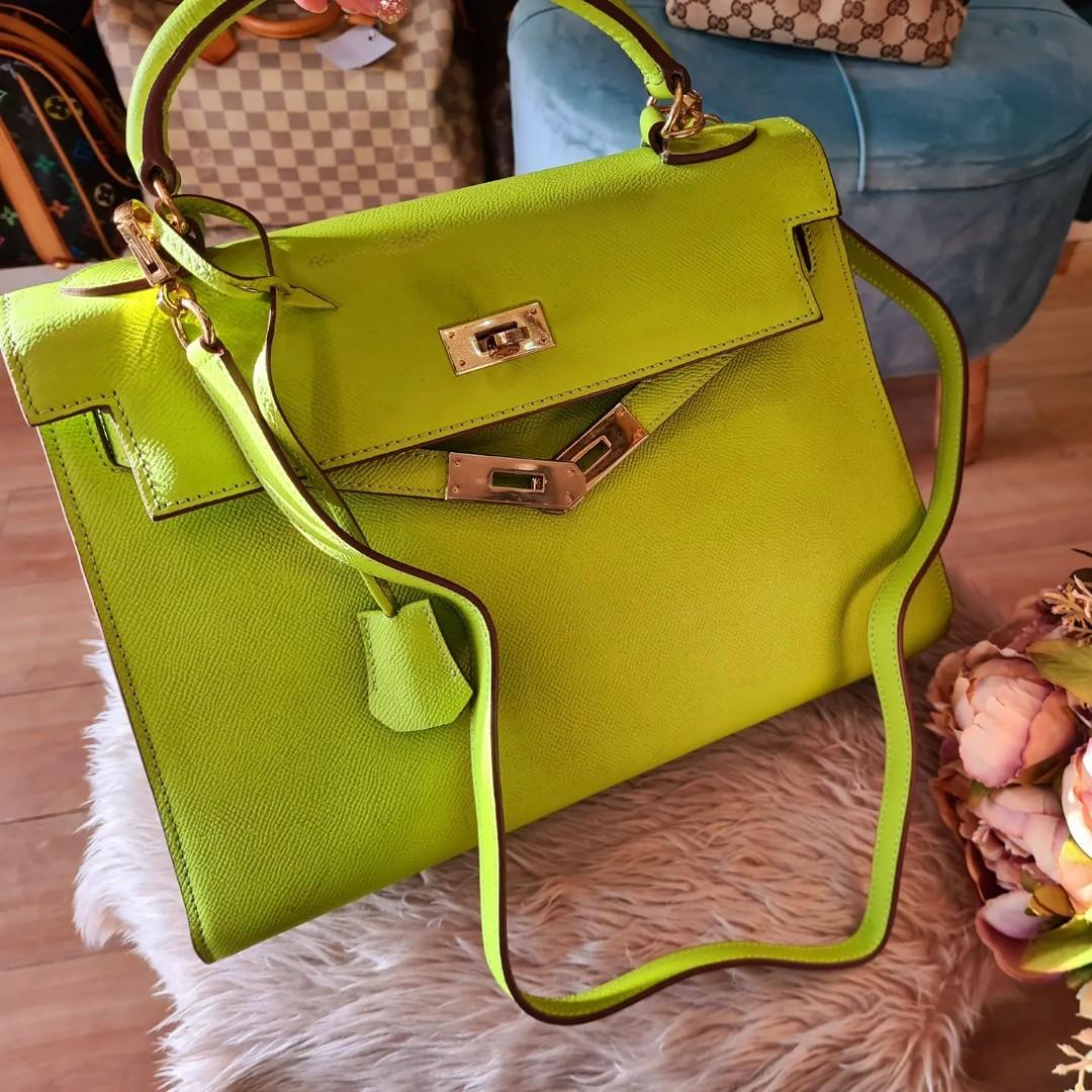 Hermes Apple Green Kelly 30 Leather Two-way Bag, Luxury, Bags