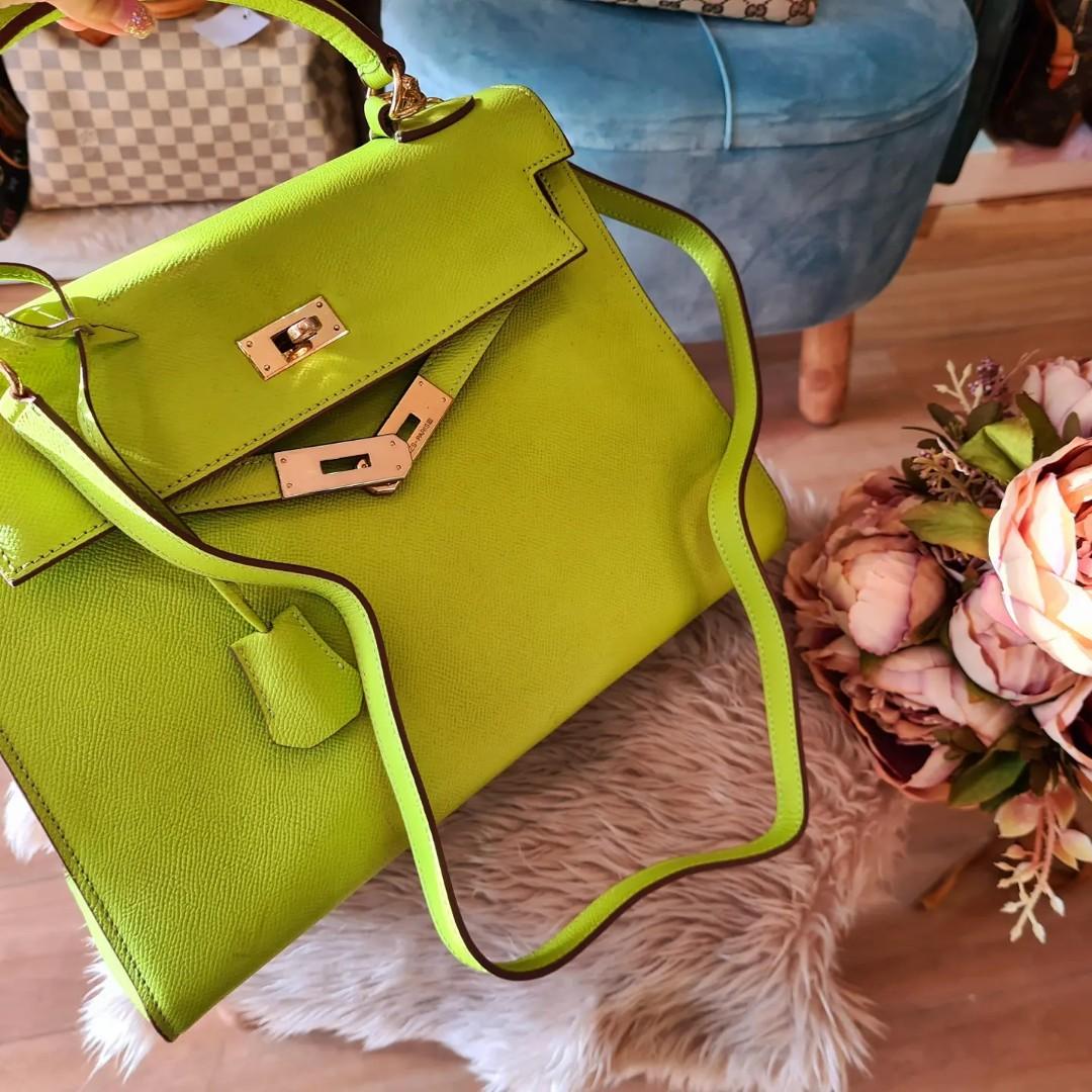 Hermes Apple Green Kelly 30 Leather Two-way Bag, Luxury, Bags