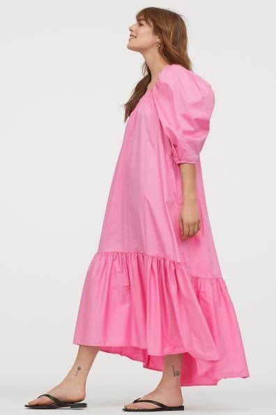 H\u0026M PINK POPLIN DRESS SIZE L, Fesyen 