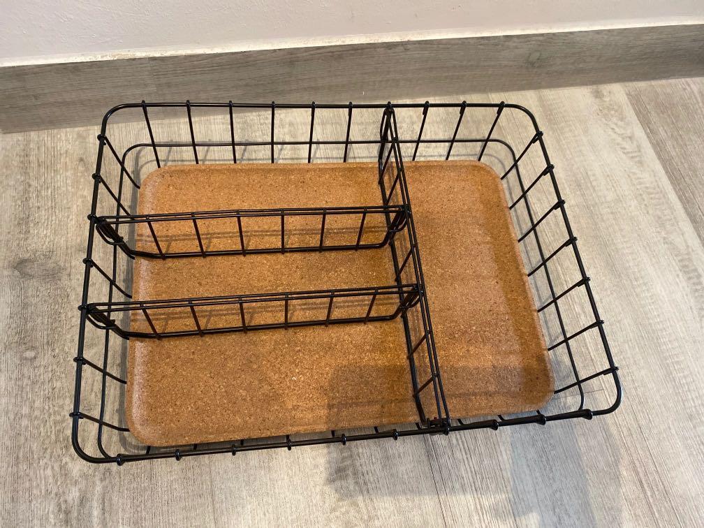 IKEA Black metal wire organiser/ basket/shelf, Furniture & Home Living, Furniture, Shelves