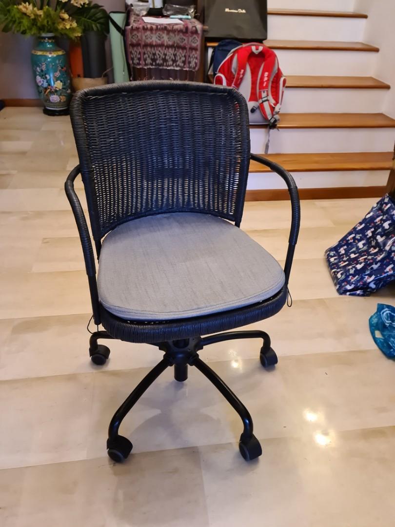 Ikea Office Chair. Made of rattan hard to fine Furniture Home Living Furniture Chairs on Carousell