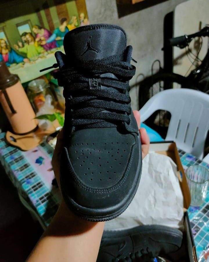 Jordan 1 Low Triple Black Suede Men s Fashion Footwear Sneakers