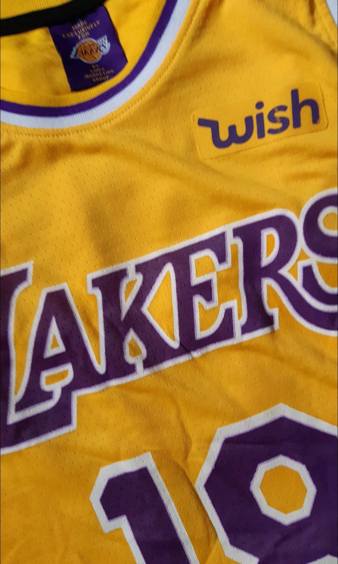 Lakers Jersey by Wish (Front #18 & back #19) - Brand new, Men's