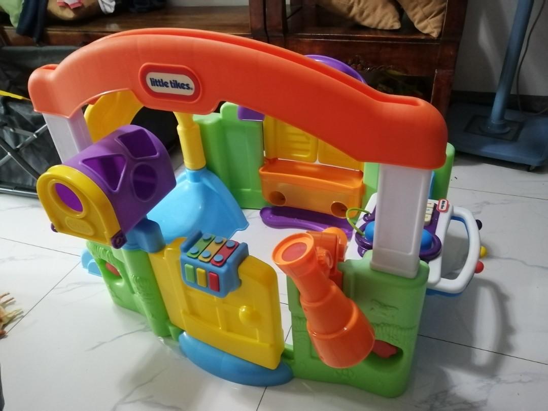 Little tikes mini playhouse (Category: Infant Playtime) located in Valenzuela. Submitted by hellopinky1 (Listing ID 1117193950, Image 1). Description: Working battery operated No damages Missing 3pc shapes Pickup only at Valenzuela city lalamove grab.