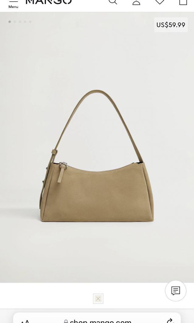 Mango leather 2025 baguette bag