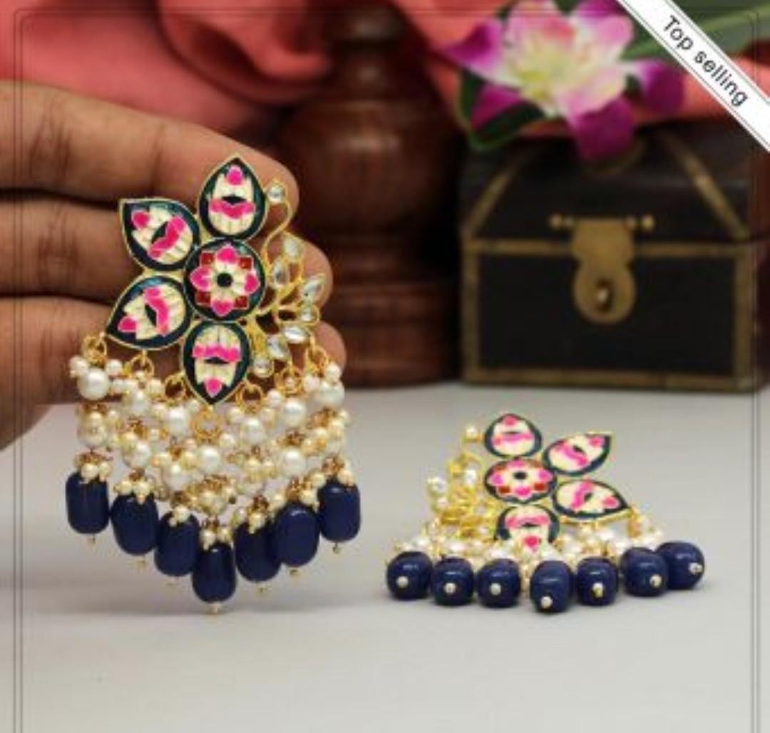 Meenakari earrings clearance