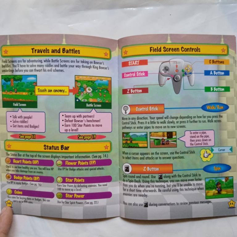 N64 Paper Mario Instruction Booklet & Box Only, Video Gaming, Video ...