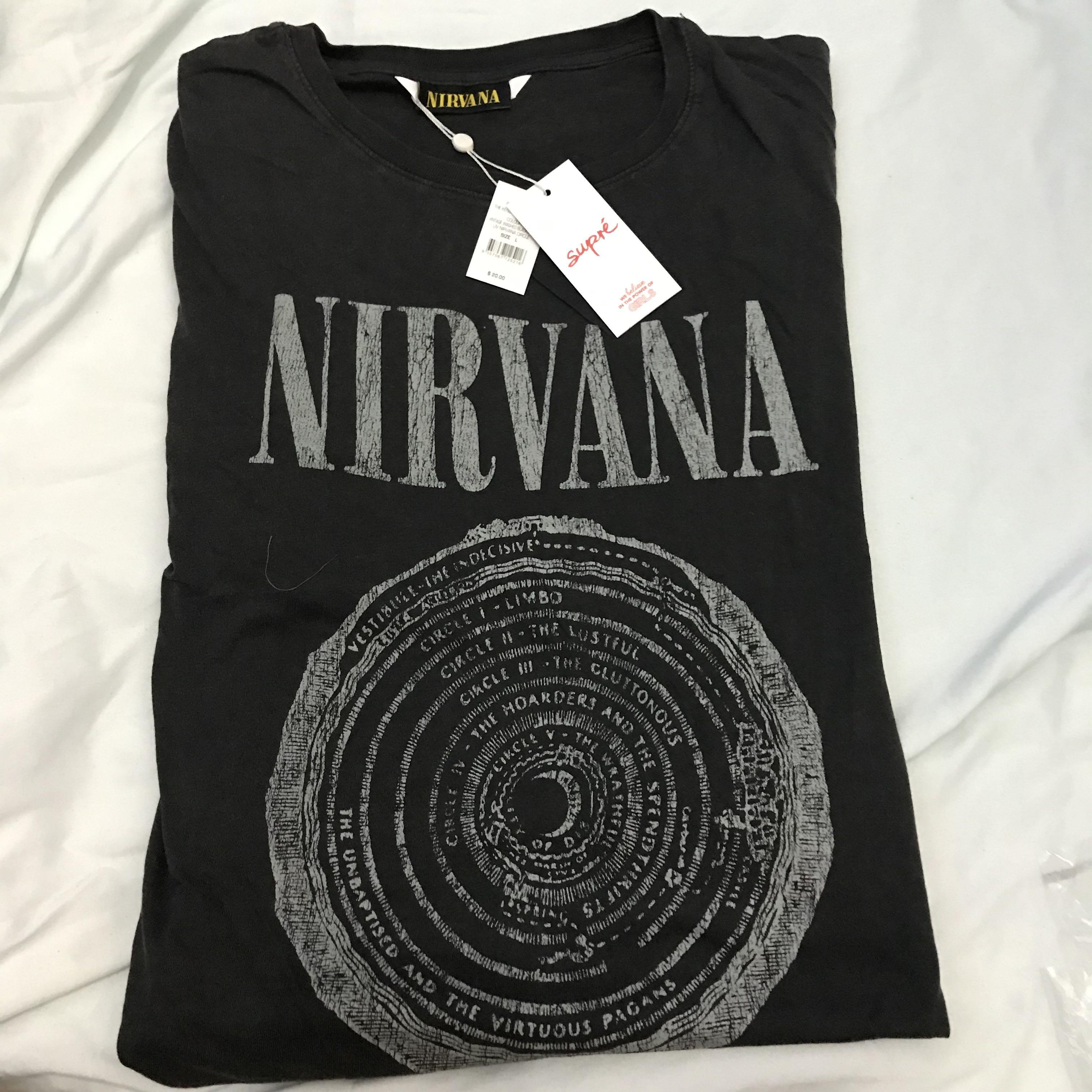 Nirvana Band Shirt, Women's Fashion 