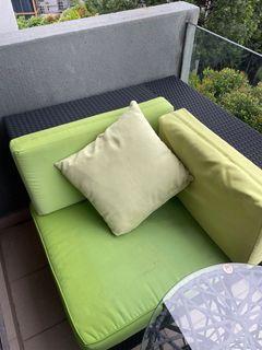 Outdoor Sofa - Black Wicker 