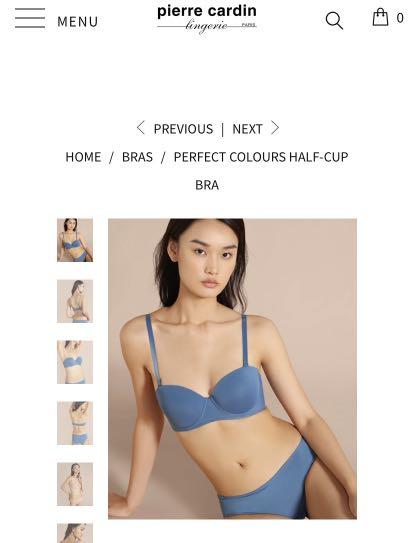 70B Pierre Cardin Perfect Colors Half Cup Bra in Blue, Women's Fashion, New  Undergarments & Loungewear on Carousell