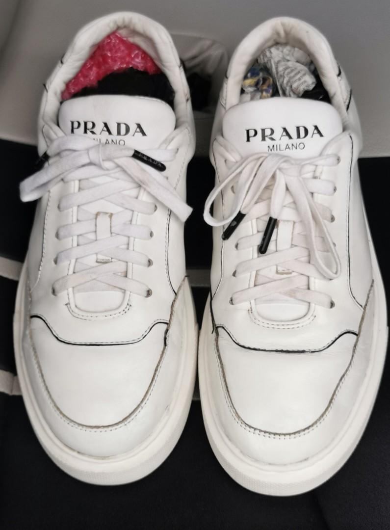 Prada macro leather sneakers shop
