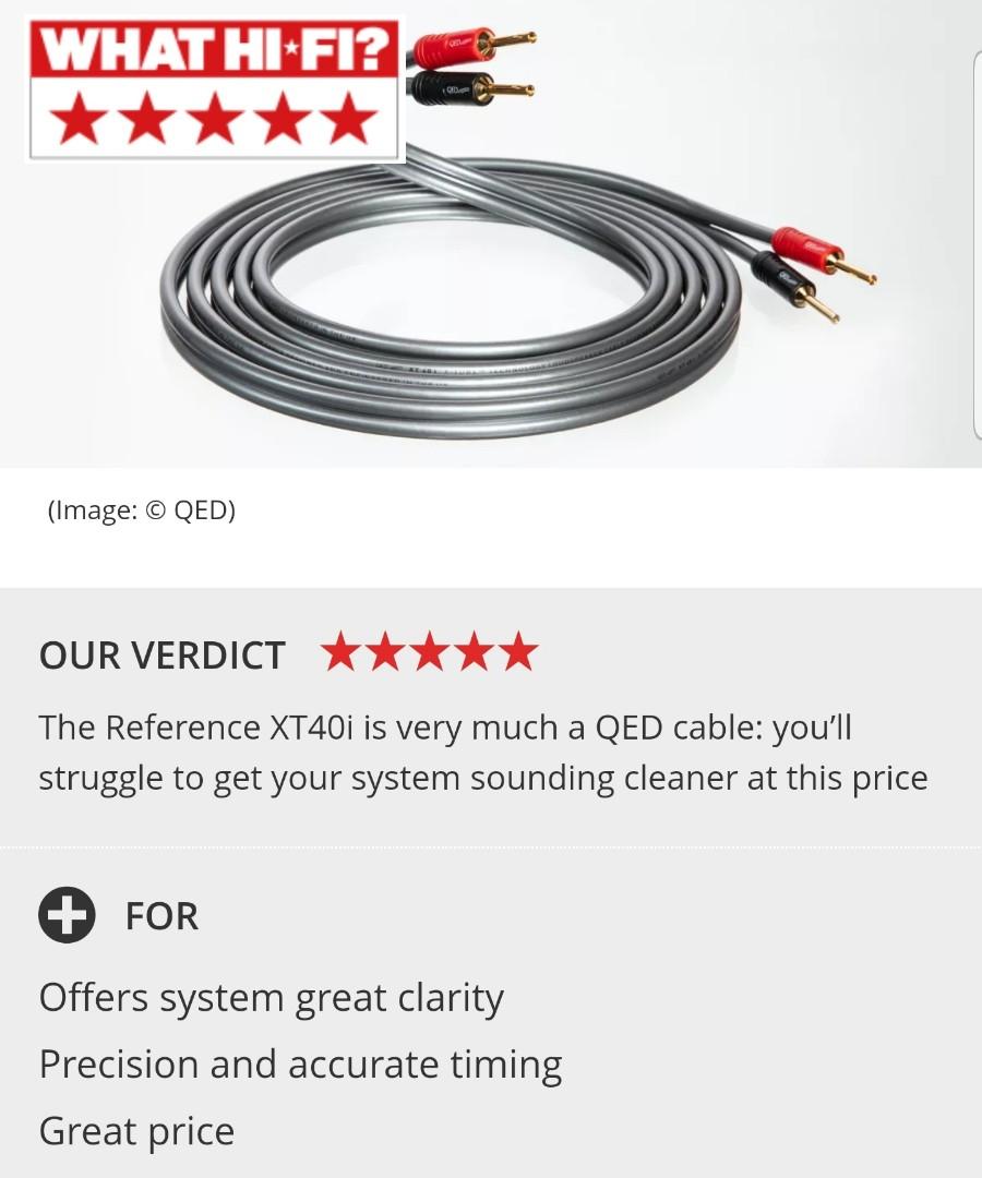 QED Reference XT40i Speaker Cables (2 Meter Pair / QED ScrewLoc Banana