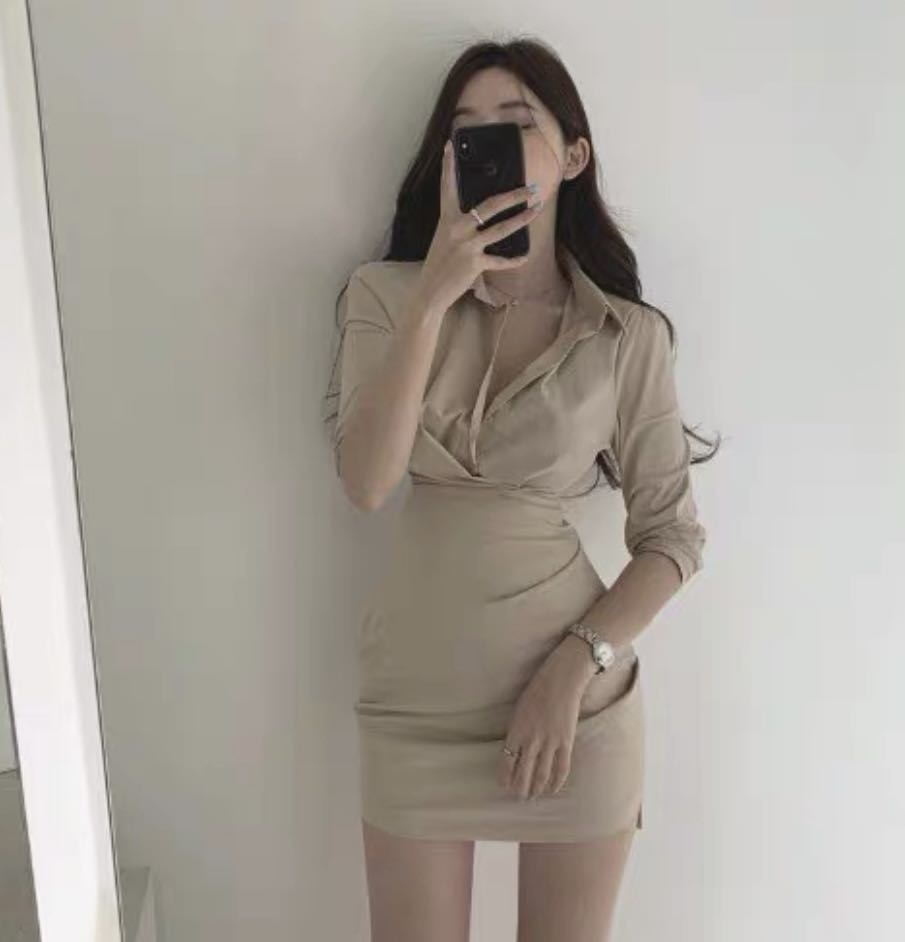 sexy beige dress
